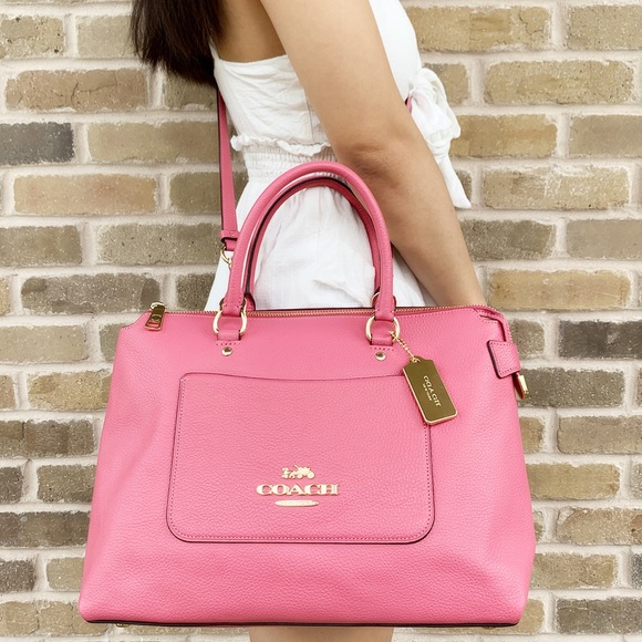 Coach Handbags - Coach satchel Bag pebbles leather pink